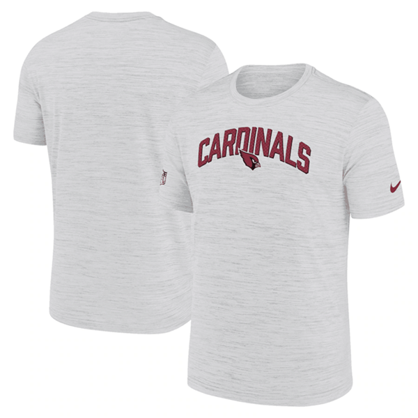 Men's Arizona Cardinals White Sideline Velocity Stack Performance T-Shirt